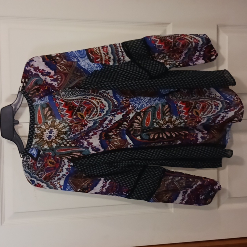 Gibson Latimer sheer tie peasant style top blouse - XL - Picture 6 of 7